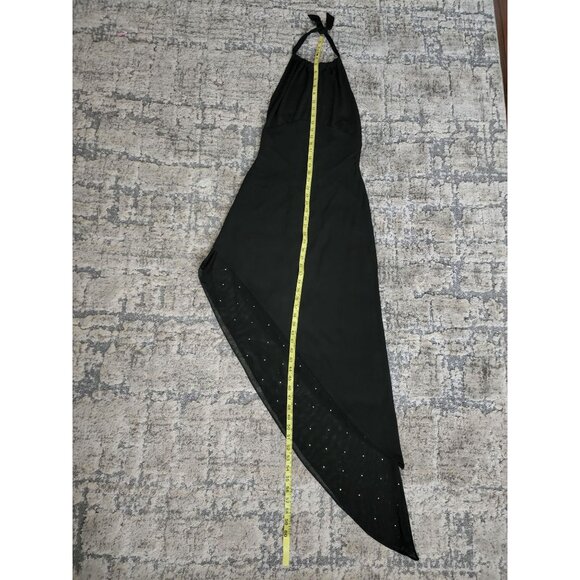 Cache Women's Black Taffeta Halter Asymmetric Hem Cocktail Dress Size Medium NWT - Picture 5 of 10